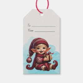 Etiqueta Para Presente Crie Seu Próprio Adorável Gnomo de Natal Vintage