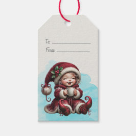 Etiqueta Para Presente Crie Seu Próprio Cacau de Gnome de Natal Vintage