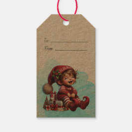 Etiqueta Para Presente Crie Seu Próprio Gnome de Natal Antigo Rindo