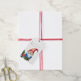 Etiqueta Para Presente Crie seu próprio Gnome de Natal Vermelho e Azul