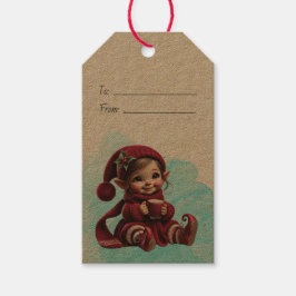 Etiqueta Para Presente Crie Seu Próprio Gnome de Natal Vintage Alegre