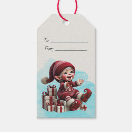 Etiqueta Para Presente Crie Seu Próprio Gnome de Natal Vintage e Alegre