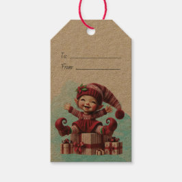 Etiqueta Para Presente Crie Seu Próprio Gnome de Natal Vintage Fofo