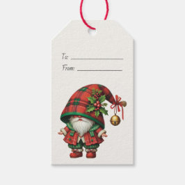Etiqueta Para Presente Crie Seu Próprio Gnome de Natal Xadrez Alegre