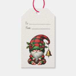 Etiqueta Para Presente Crie Seu Próprio Gnome Xadrez de Natal Aconchegant