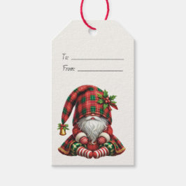 Etiqueta Para Presente Crie Seu Próprio Gnome Xadrez de Natal Sonolento