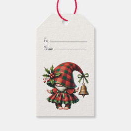 Etiqueta Para Presente Crie Seu Próprio Gnome Xadrez de Natal Tímido e Ca