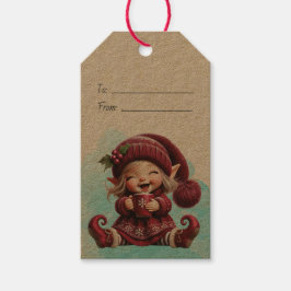 Etiqueta Para Presente Crie Seu Próprio Gnomo de Natal Vintage Gargalhant