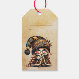 Etiqueta Para Presente Crie Seu Próprio Gnomo Mágico de Natal Alegre