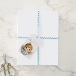 Etiqueta Para Presente Crie Seu Próprio Menino Lindo e Loiro Anjo de Nata