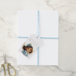 Etiqueta Para Presente Crie Seu Próprio Natal Azul de Anjo Latino