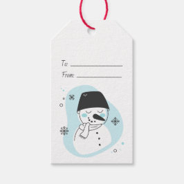 Etiqueta Para Presente Crie Seu Próprio Papai Noel Azul de Natal Retrô