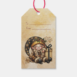 Etiqueta Para Presente Crie Seu Próprio Presente Mágico de Gnome de Natal
