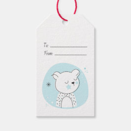 Etiqueta Para Presente Crie Seu Próprio Urso de Pelúcia Retrô Azul Natal