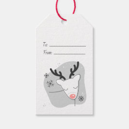 Etiqueta Para Presente Crie Seu Próprio Veado Natalino Prateado Retrô