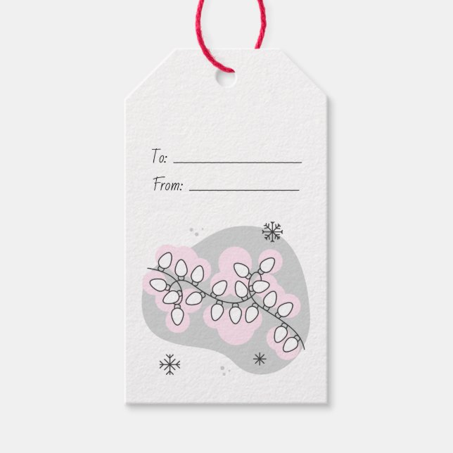 Etiqueta Para Presente Crie suas próprias luzes de Natal retrô (Frente)