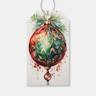 Etiqueta Para Presente Crimson & Evergreen: Um Vermelho e Verde Fusão