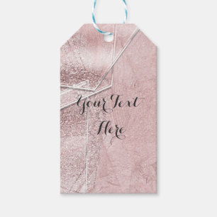 Etiqueta Para Presente Cristal de Vidro Rosa Brilhante Estilo de Designer