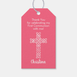 Etiqueta Para Presente Cross Watermelon Pink Commune Baptism Christen