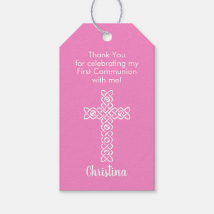 Etiqueta Para Presente Cruzamento   Taffy Pink Commune Baptism Christenin