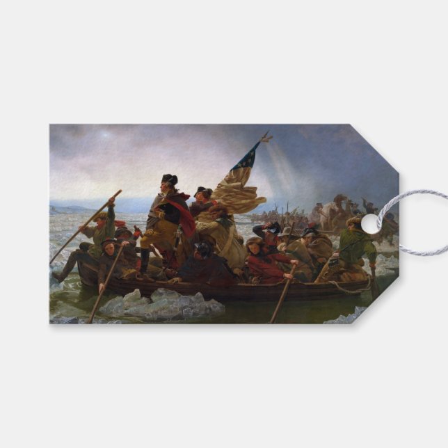 Etiqueta Para Presente Cruzando Delaware 1776: General George Washington (Frente (horizontal))