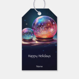 Etiqueta Para Presente Crystal Snowballs Holiday Gift Tag