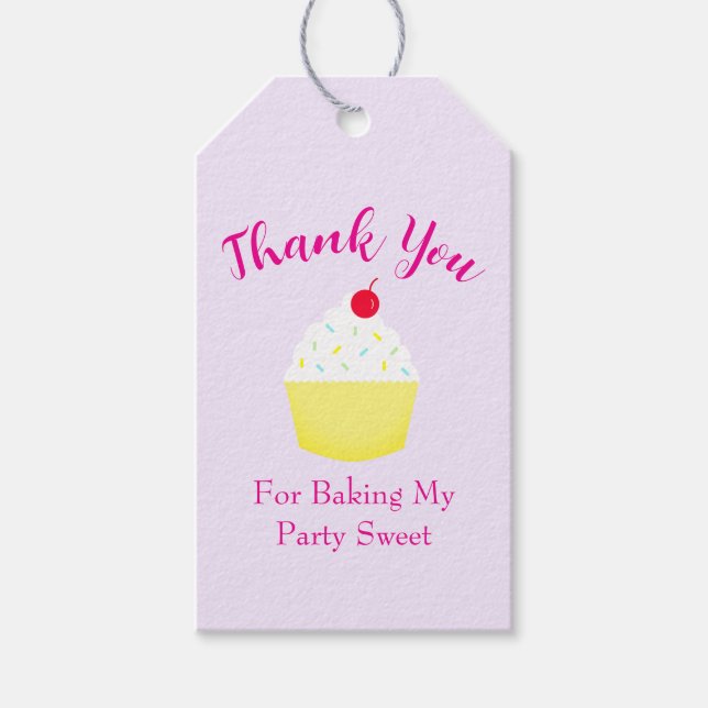 Etiqueta Para Presente Cupcake Baking Birthday (Frente)