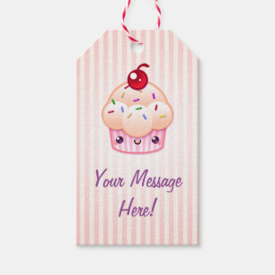 Etiqueta Para Presente Cupcake de Kawaii (texto feito sob encomenda)