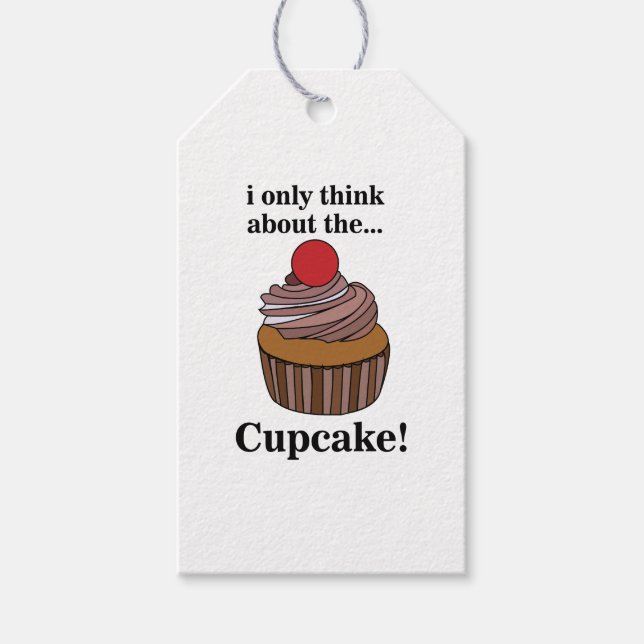 Etiqueta Para Presente Cupcake Eu Só Penso No Cupcake (Frente)