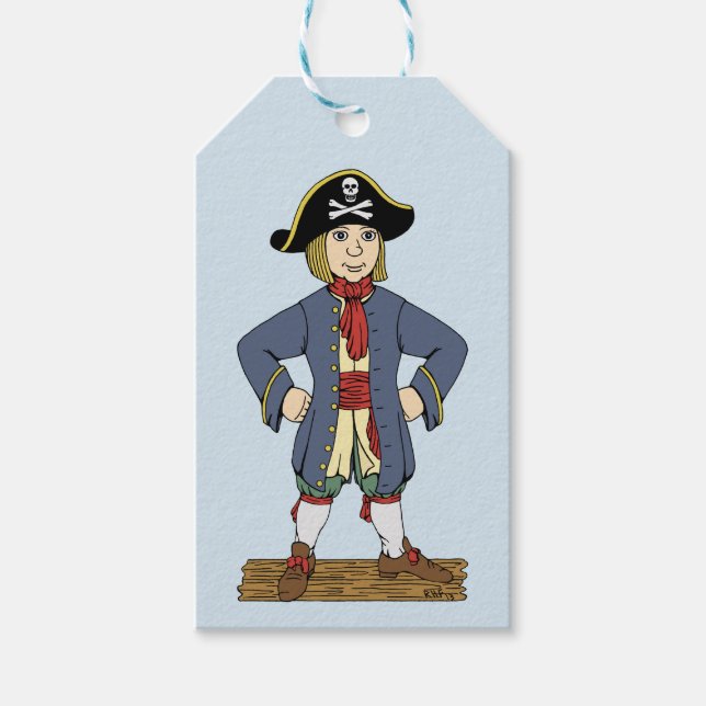 Etiqueta Para Presente Curioso Pirata (Frente)