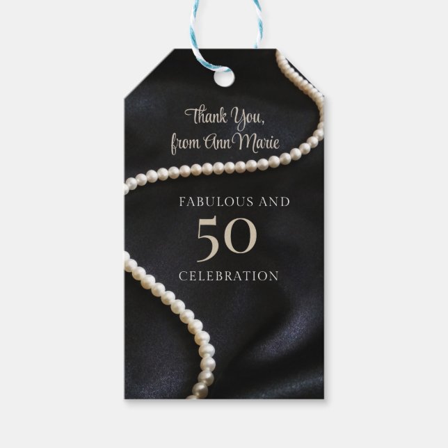 Etiqueta Para Presente Custom Black 50 and Fabulous (Frente)