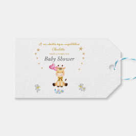 Etiqueta Para Presente Custom Name Baby Giraffe balloons Baby Shower