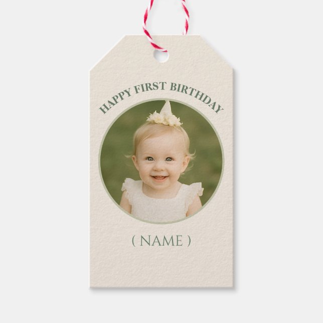 Etiqueta Para Presente Custom Photo Birthday Sticker- Personal Invitation (Frente)