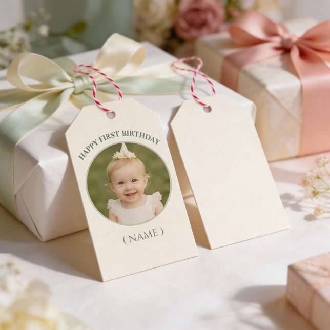 Etiqueta Para Presente Custom Photo Birthday Sticker- Personal Invitation (Criador carregado)