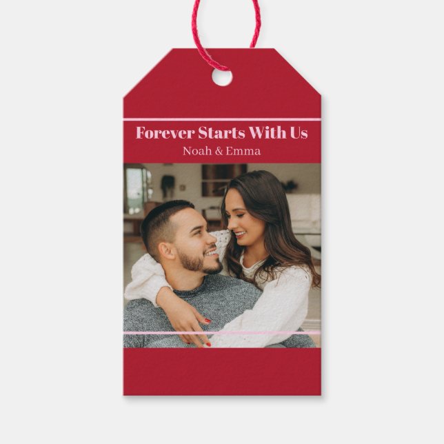 Etiqueta Para Presente Custom Photo & Text Romantic Gift - Personalized  (Frente)