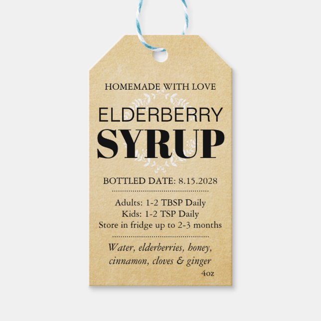 Etiqueta Para Presente Customizable Elderberry Syrup Label ZEB_04a (Frente)
