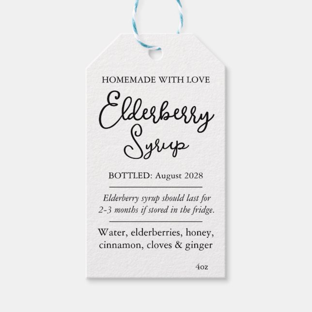 Etiqueta Para Presente Customizable Elderberry Syrup Label ZEB_05b (Frente)