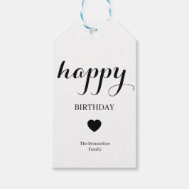 Etiqueta Para Presente Customizable Heartfelt Elegant Happy Birthday 