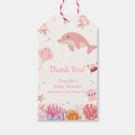 Etiqueta Para Presente Cuta Rosa Sob O Chá de fraldas Da Garota Do Golfin