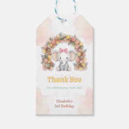 Etiqueta Para Presente Cute Baby Elephant Balloon Arch Birthday Thank You