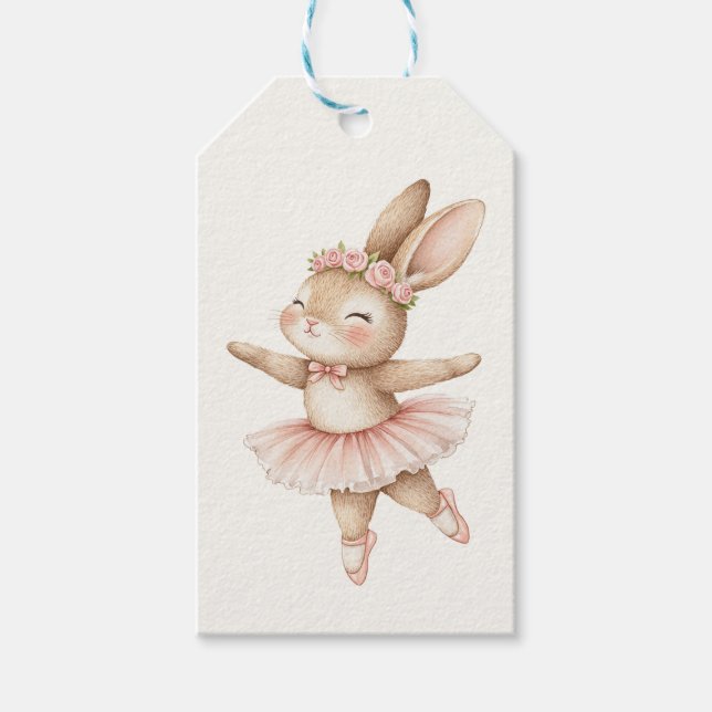 Etiqueta Para Presente Cute ballerina rabbits (Frente)