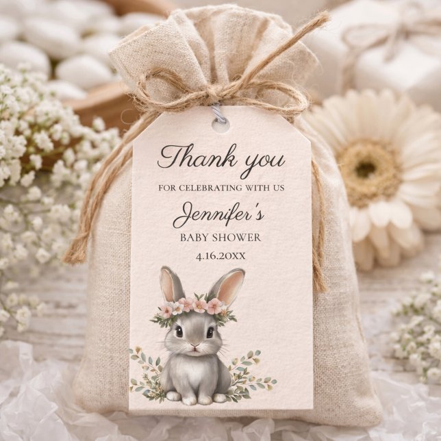 Etiqueta Para Presente Cute Bunny Theme Gender Neutral Baby Shower (Criador carregado)