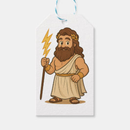 Etiqueta Para Presente Cute Cartoon Zeus – Greek Mythology God of Thunder