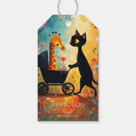 Etiqueta Para Presente Cute Cat Giraffe Gift Tag