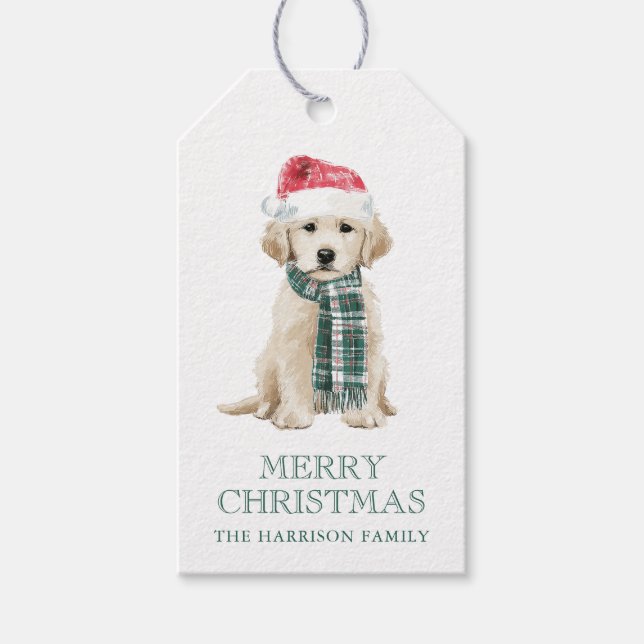 Etiqueta Para Presente Cute Christmas Dogs (Frente)