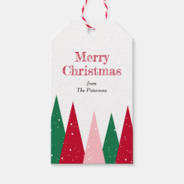 Etiqueta Para Presente Cute Colorful Christmas Trees Modern Holiday