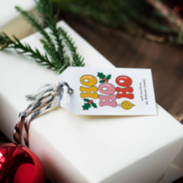 Etiqueta Para Presente Cute Colorful Typography Ho Ho Ho Personalized