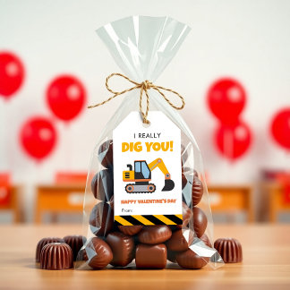 Etiqueta Para Presente Cute Construction Truck - Kids Classroom Valentine