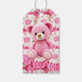 Etiqueta Para Presente Cute Crocheted Teddy Bear Girl's Baby Shower