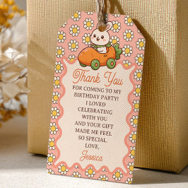 Etiqueta Para Presente Cute Easter Bunny 1st Birthday Party Thank You 